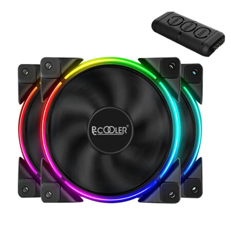 Three black 120mm RGB PC case fans with transparent blades and hydraulic bearings