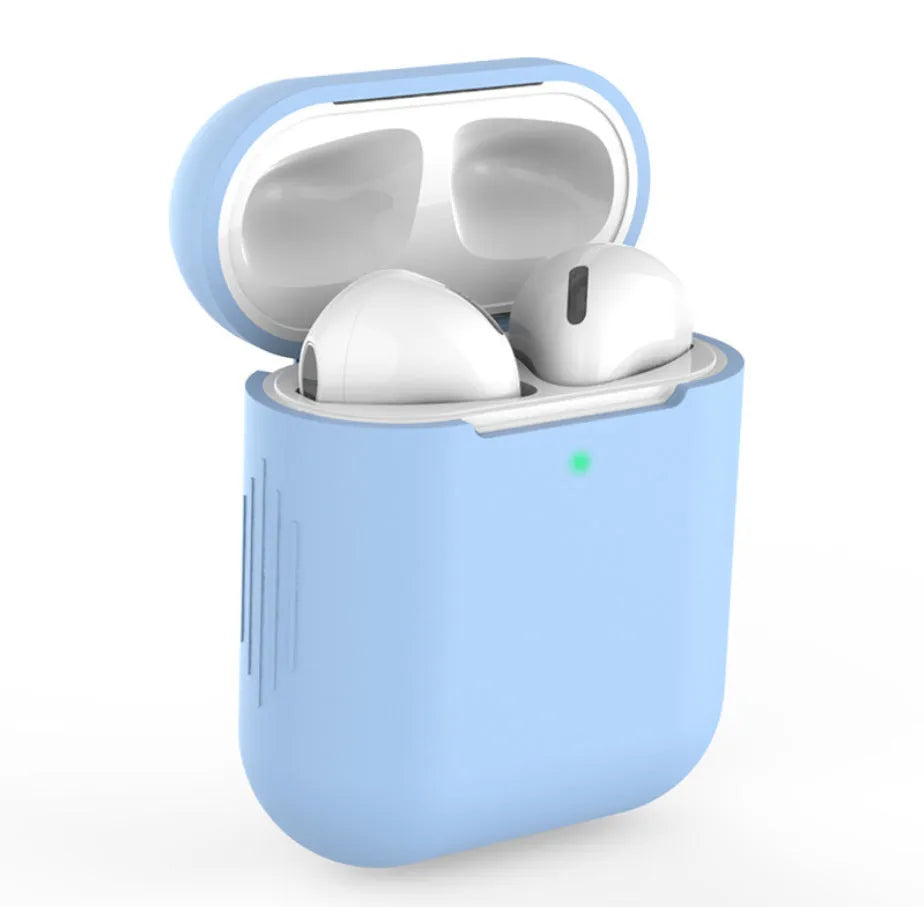 Silicone protective case for Apple AirPods 2 wireless earbuds in multiple colour options