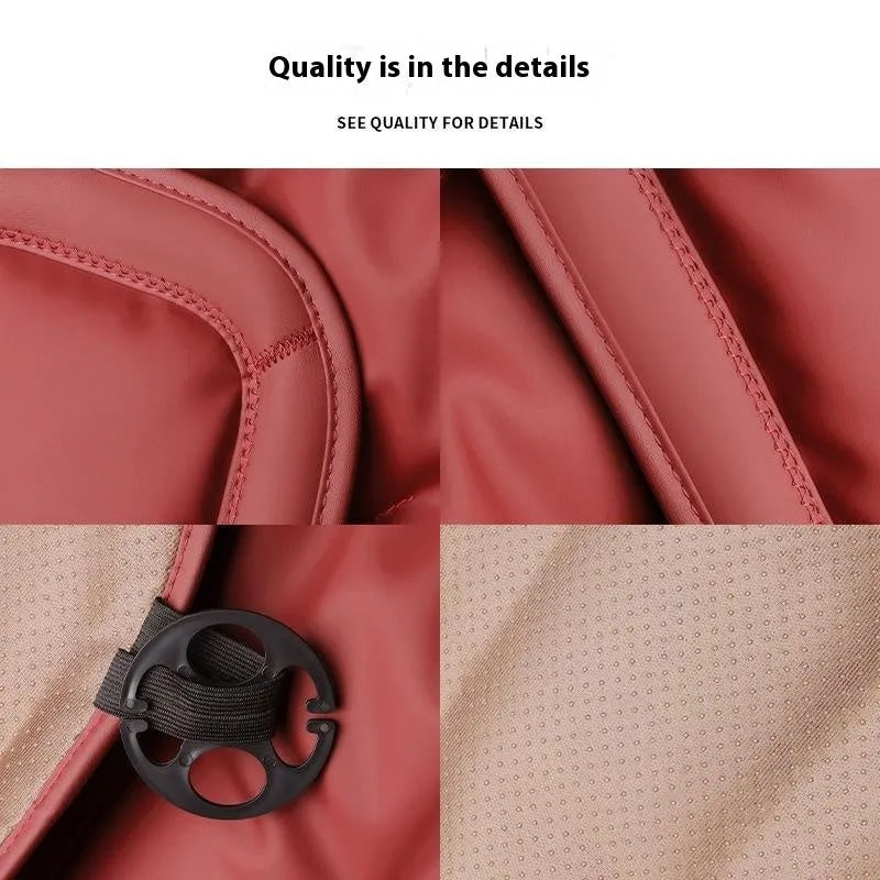 Anti-fouling leather car seat cushion in three-piece set for front and rear seats, colour option shown