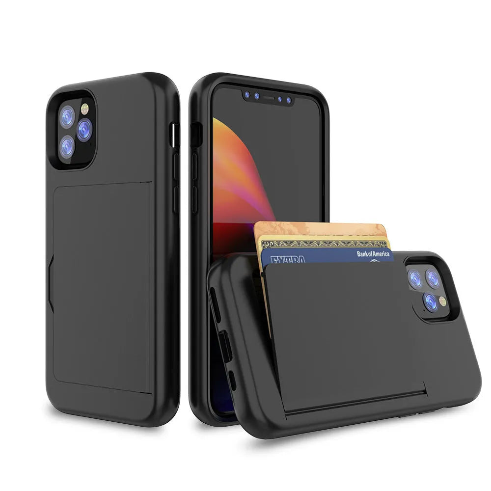 A solid-colour mobile phone case for Apple iPhone 11 models, shown in black.
