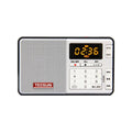 Tecsun Q3 digital audio player in one of six colours showing front display and buttons