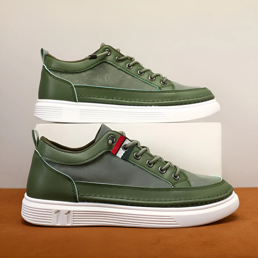 Men's high-cut canvas sneakers in grey colour with round toe design and PVC sole
