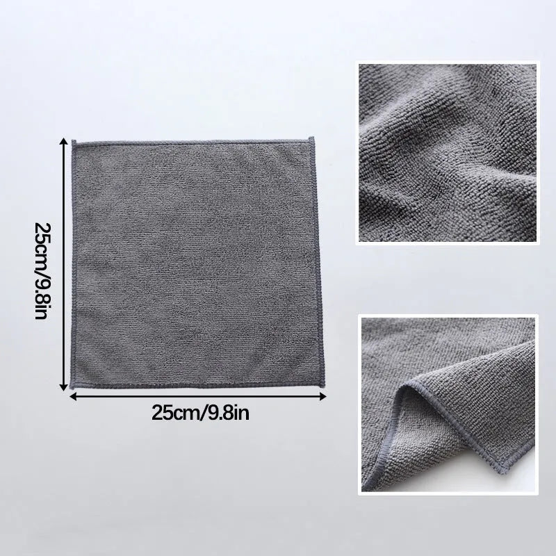 Grey square microfiber kitchen cleaning cloth for anti-oil and decontamination on pots and dishes