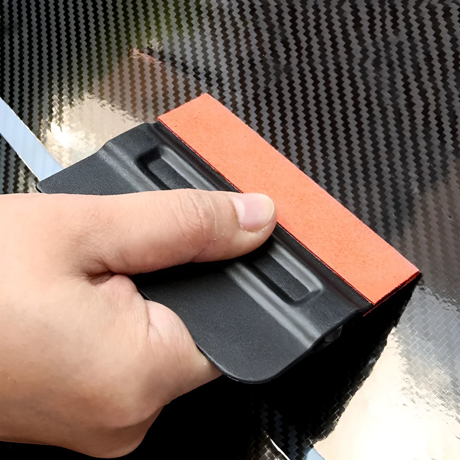 ABS plastic car colour changing film scraper with deerskin and wool scraping options