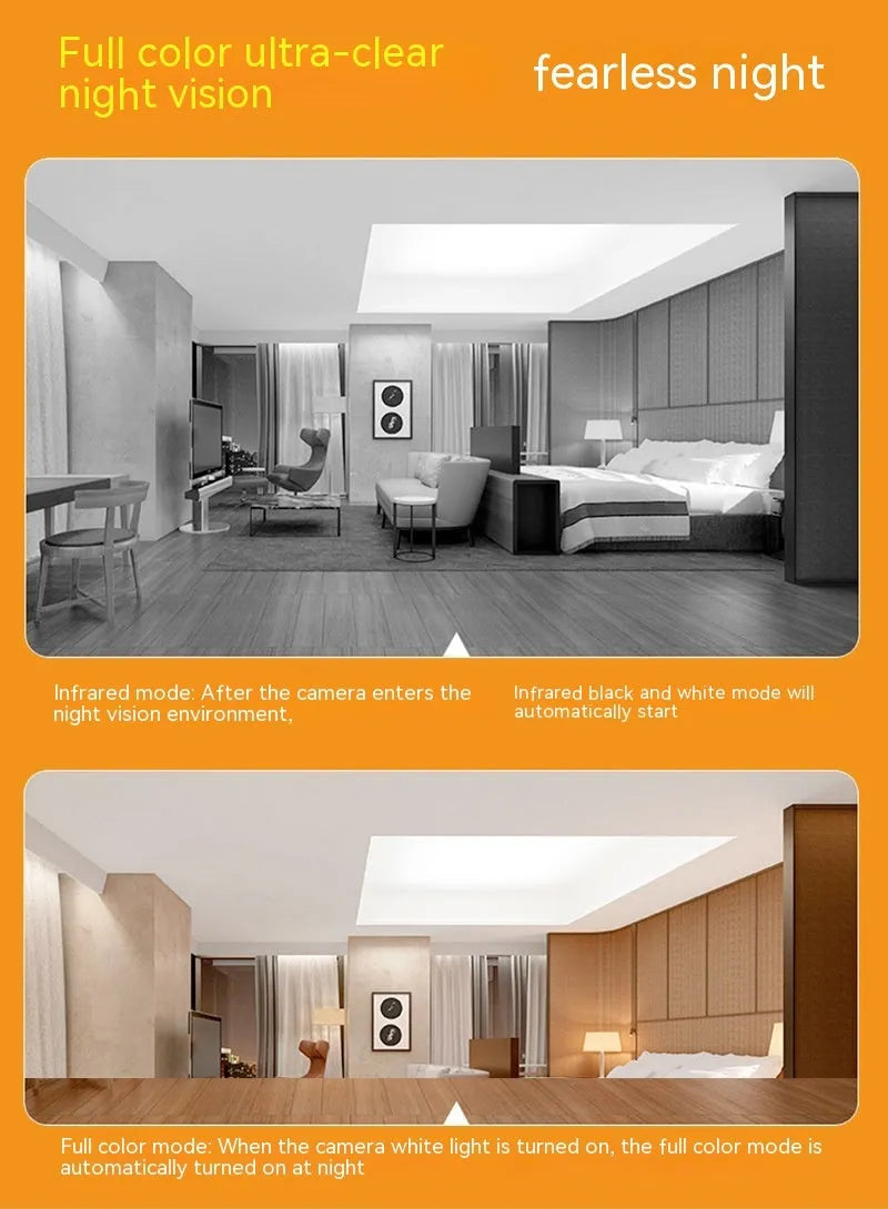 Wireless wifi security bulb camera with 1080p definition and full colour night vision in compact design
