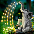 Elephant outdoor garden sculpture with LED lighting in resin construction