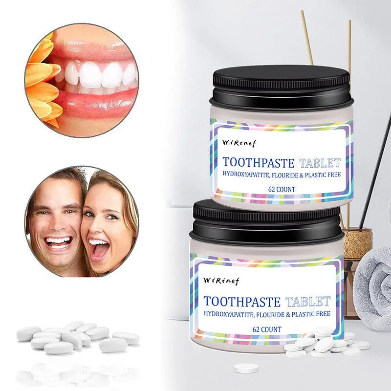 62 solid toothpaste tablets in TP19 colour for portable dental cleaning