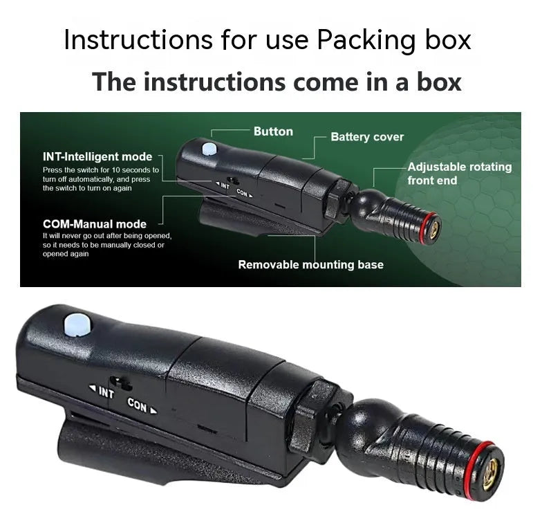 Golf putter laser aiming instrument with options for zipper box and tripod mount