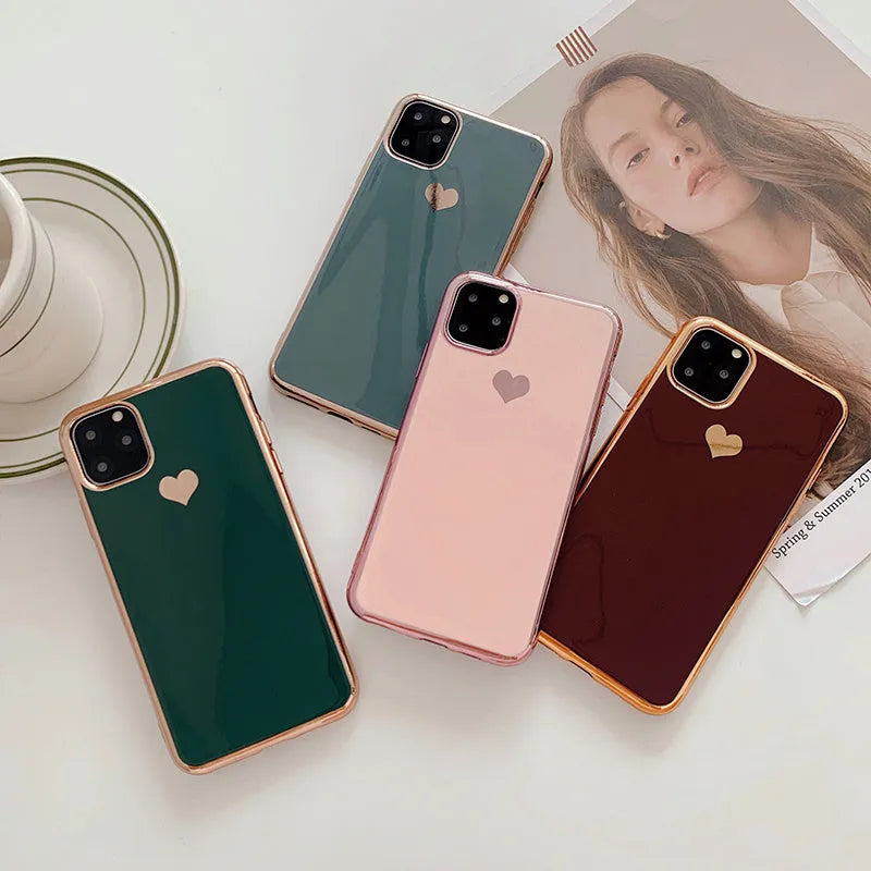 Solid colour TPU back cover phone case for iPhone models on a plain background