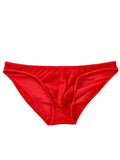 Men's black low-waist triangle briefs made from quick-drying nylon fabric