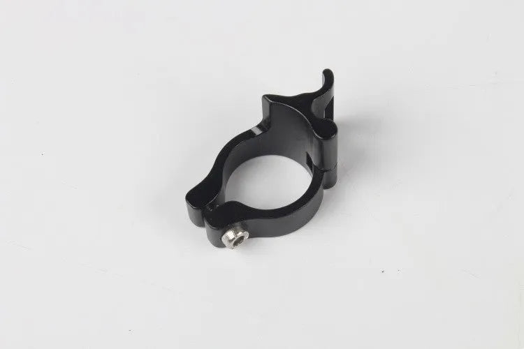 Black aluminium alloy vehicle clamp ring with a 28.6mm diameter for frame installation