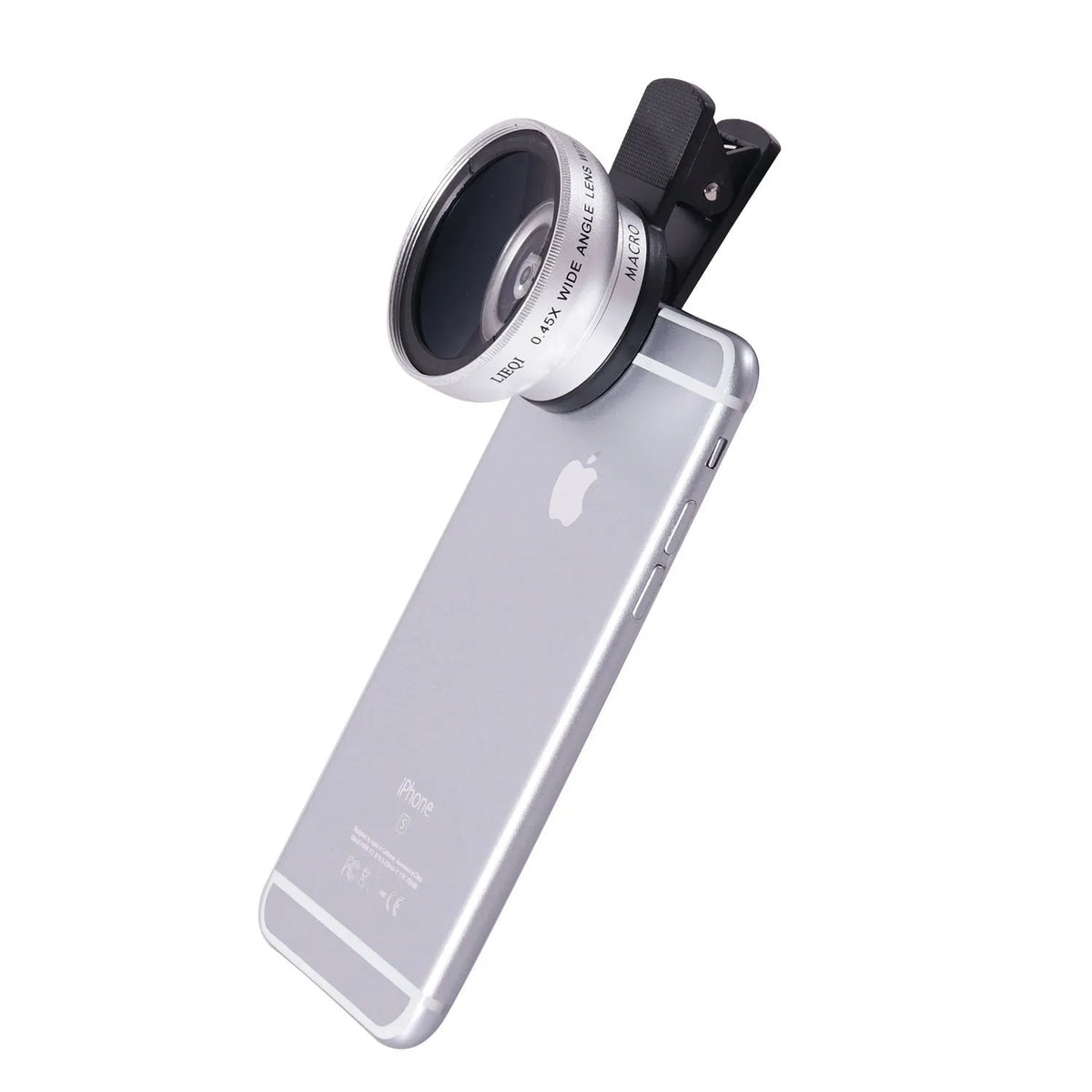 LIEQI See 0.45X wide-angle and macro external mobile phone camera lens in Black, Gold, Rose Gold, and Silver finishes.