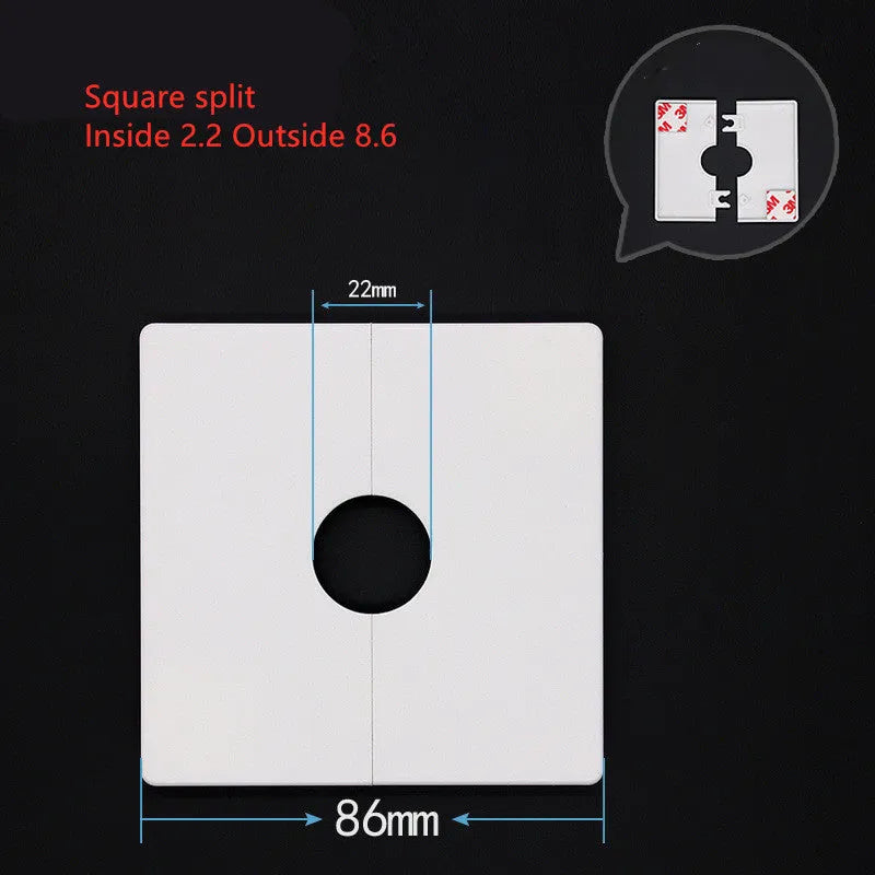 ABS plastic decorative wall sticker covering ring with 3M adhesive backing in multiple sizes.