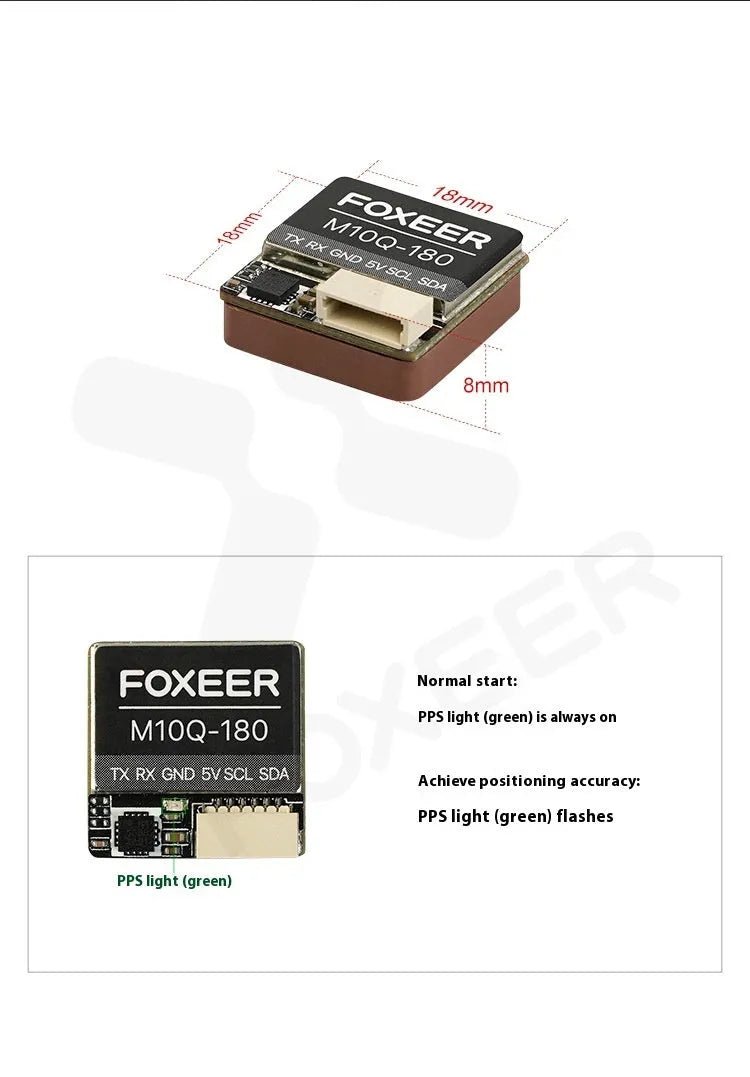 Foxeer M10 Q180 GPS FPV black crossing machine with compass, compact size under 30cm