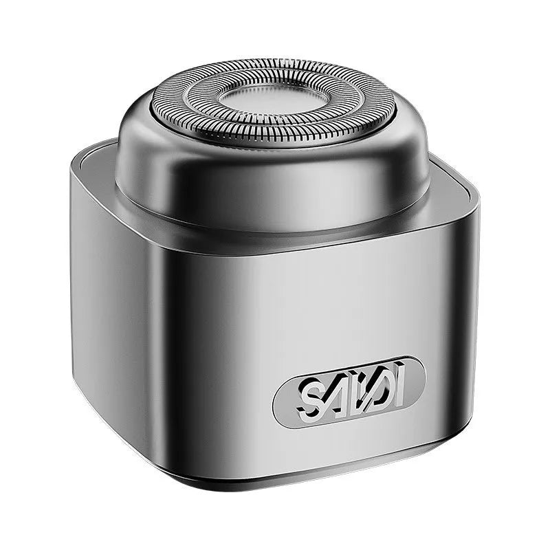 Silver Ice Cube Shaver portable rechargeable electric shaver with stainless steel and ABS body