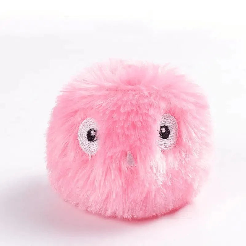 Interactive cat toy ball in blue, pink or yellow with 55mm diameter and smart trigger for animal sounds