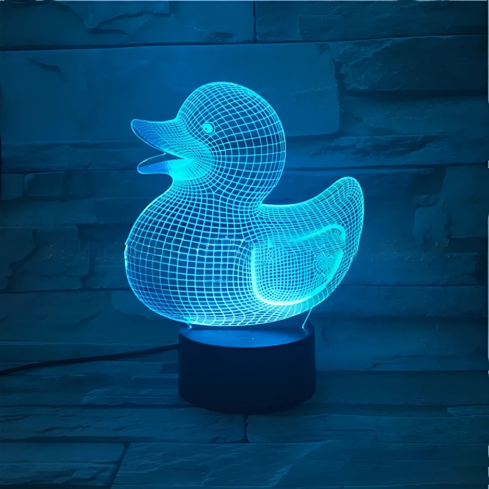 Little yellow duck 3D night light with remote control showing seven colour options