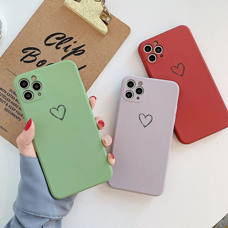 Silicone TPU back cover case for Apple iPhone in a solid colour, showing precise cutouts for camera and ports.