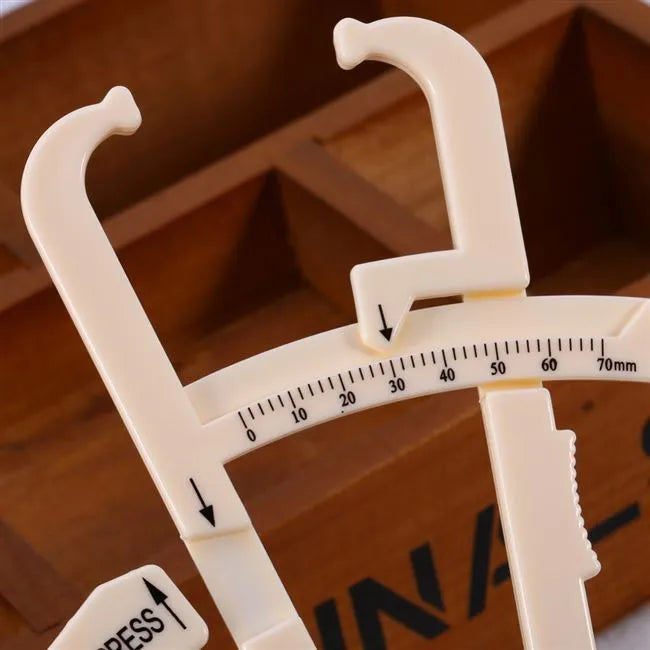 Transparent acrylic fat caliper skin fold thickness meter with measurement scale