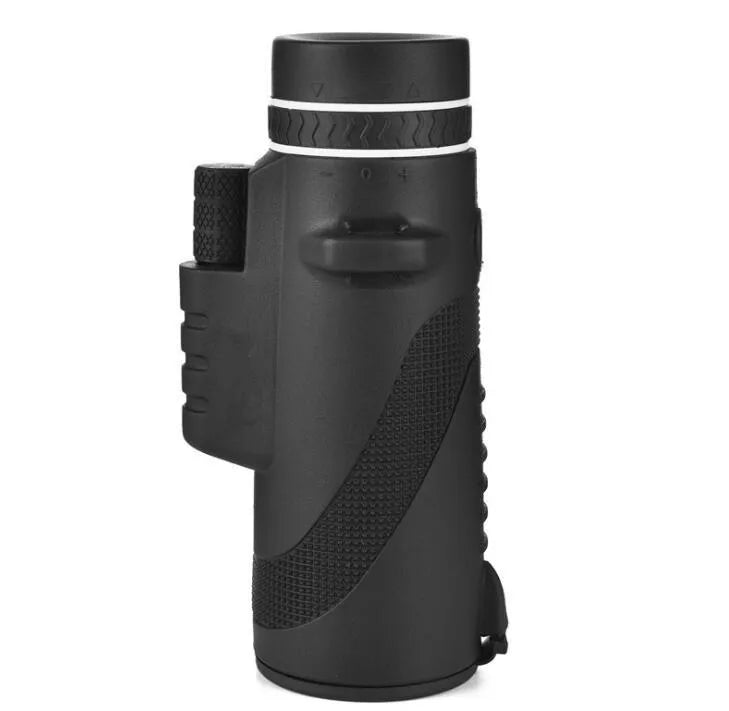 Black 40x60 mobile phone telescope monocular with waterproof nitrogen-filled construction and FMC green film lenses
