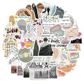 50 cartoon and graffiti colour waterproof adhesive stickers from the mildew album series, each 4-6cm long.