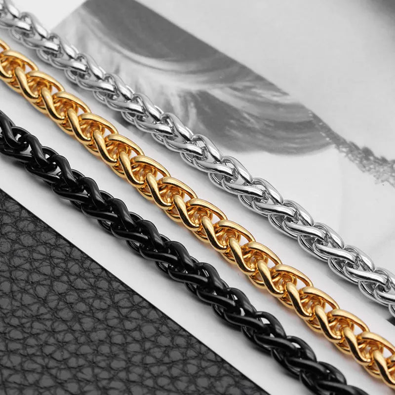 Silver titanium steel necklace for men in 3mm, 4mm, 5mm or 6mm width and 45cm to 90cm length