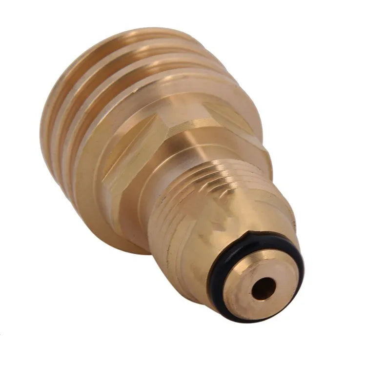 Gold brass gas adapter with taper external thread and 7mm internal connection for brazier charging