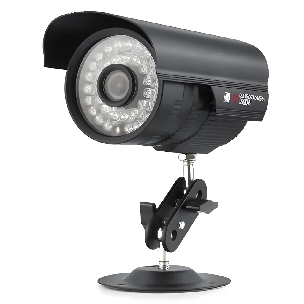 CMOS surveillance camera with 36 infrared LEDs, 1000TV lines resolution, and DC 12V power for night vision security monitoring