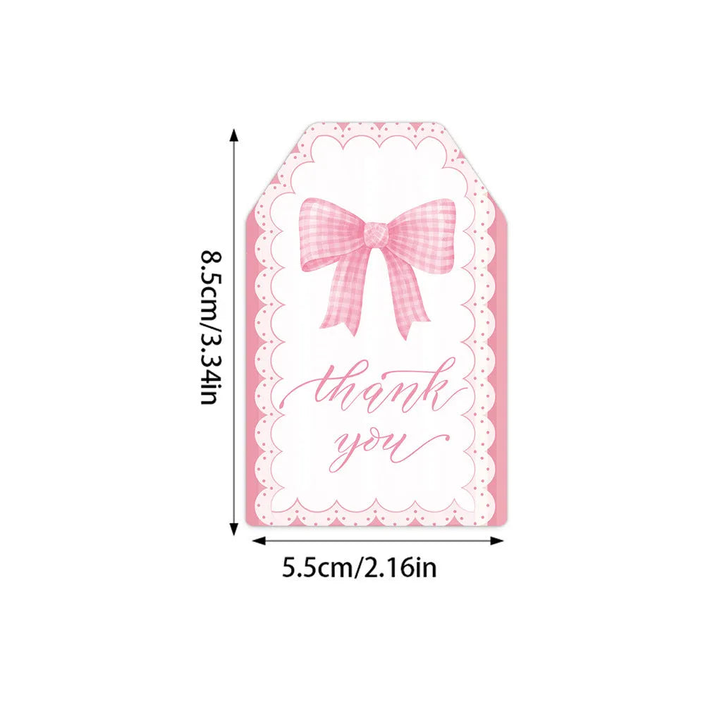 Creative bowknot design gift tags with hemp rope for birthday party present labelling