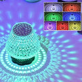 Diamond crystal table lamp with touch sensor base, USB rechargeable, 8.5 cm diameter