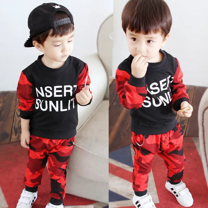 Boys' cotton top in green and red, sizes from 80cm to 120cm for children
