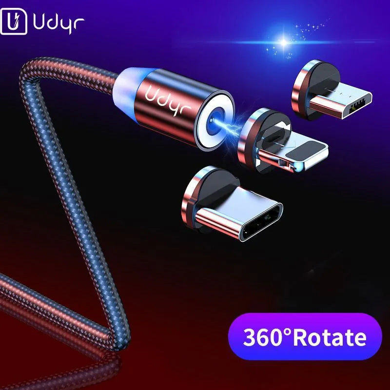 Magnetic USB charging cable with detachable magnetic heads for Android, Apple iPhone and TYPE-C devices
