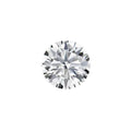 Round brilliant cut Moissanite loose gemstone showing eight hearts and eight arrows pattern.
