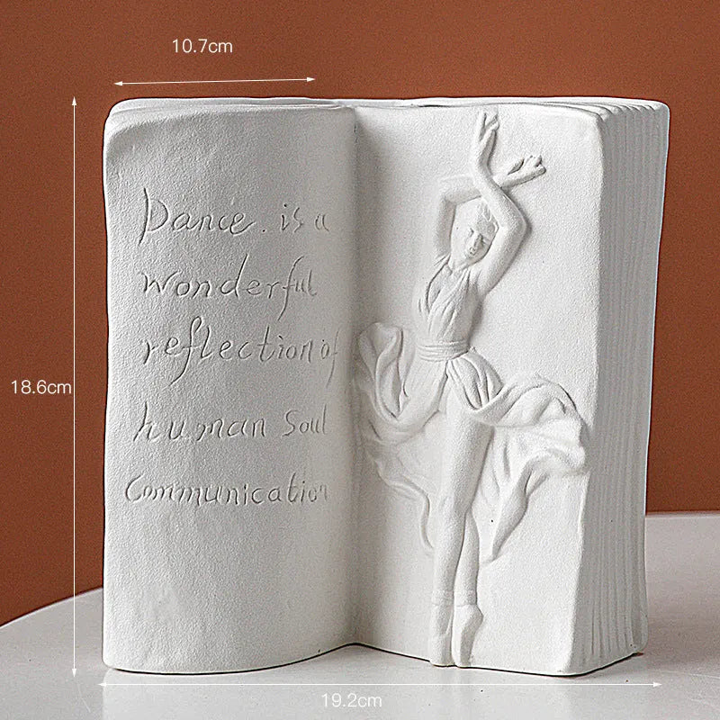 Glazed ceramic book stand in modern simplicity style, shown in one of four colour designs.