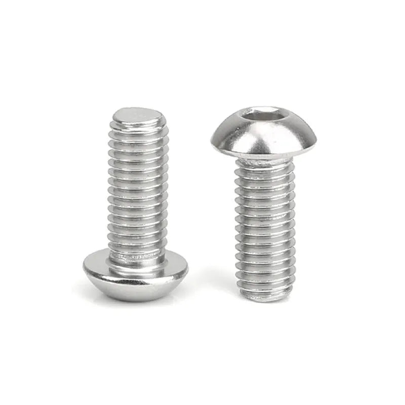 Stainless steel half round head pan head hexagon screw with whitewash finish
