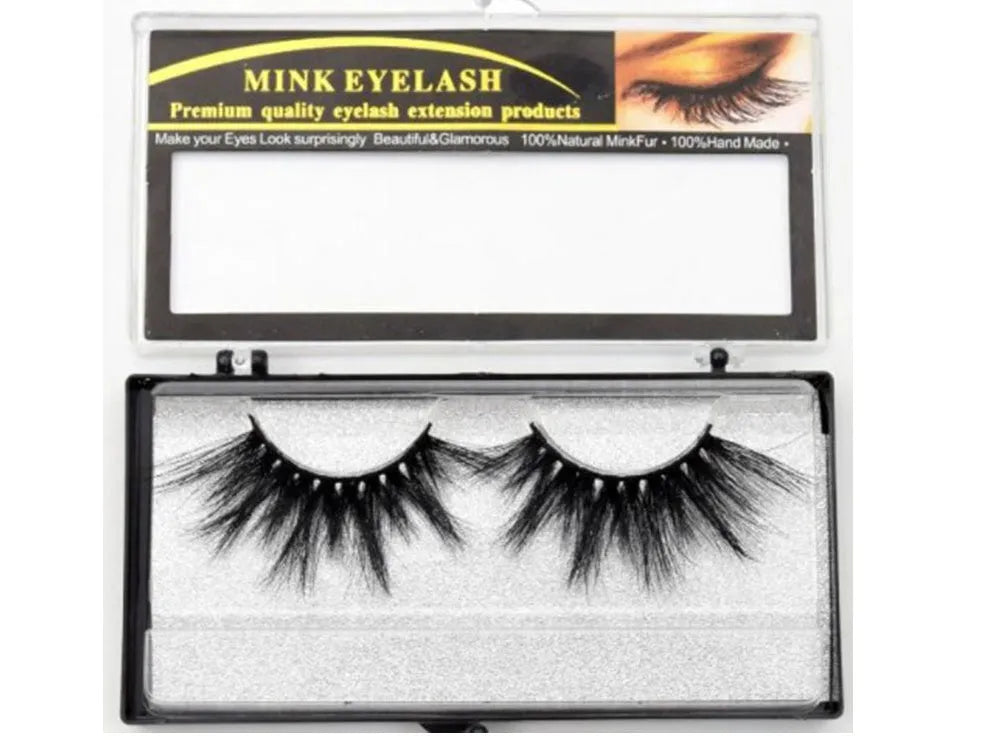 3D mink hair false eyelashes natural thick handmade style for European and American eye shapes