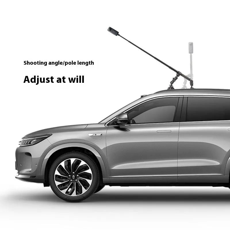 Panoramic camera bracket with suction cup and 1.2m extension rod for Insta360 on car roof
