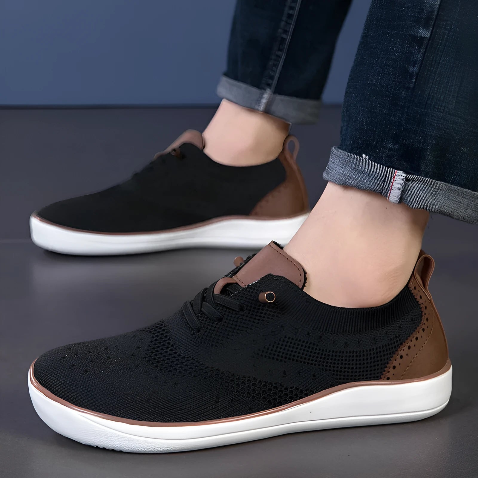 Widened fattened big last mesh walking shoes for men with flat heel, available in multiple colours and sizes 39 to 48