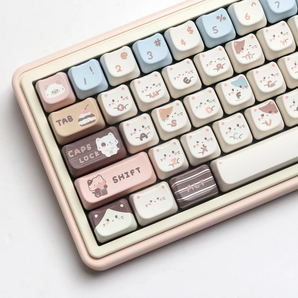 Sea Salt Cat character design PBT keycaps for mechanical keyboards with sublimation printing