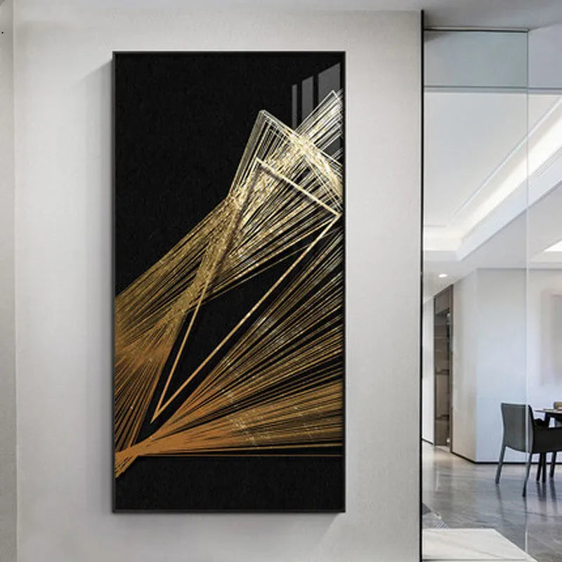 Modern abstract geometric frameless canvas wall art