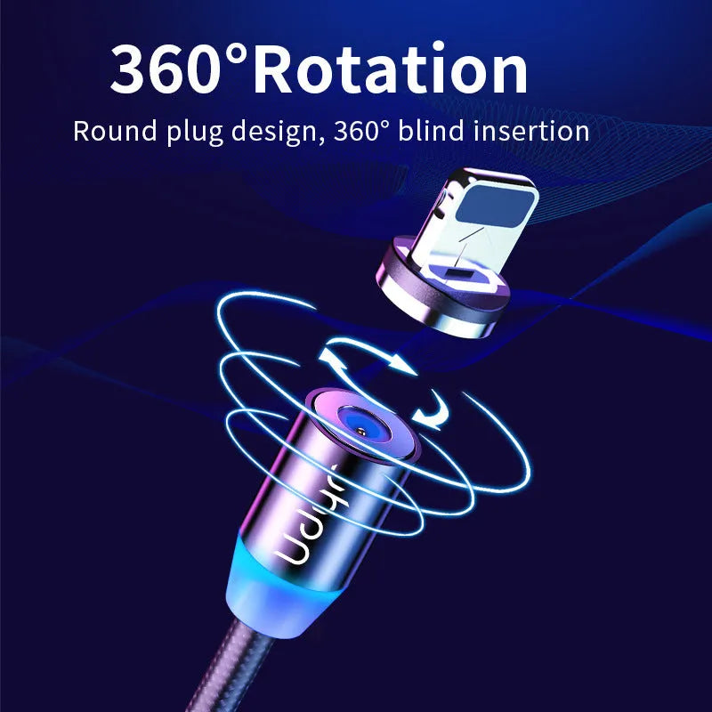 Magnetic USB charging cable with detachable magnetic heads for Android, Apple iPhone and TYPE-C devices