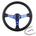 General car modified PU steering wheel in black for 70mm hole spacing fit