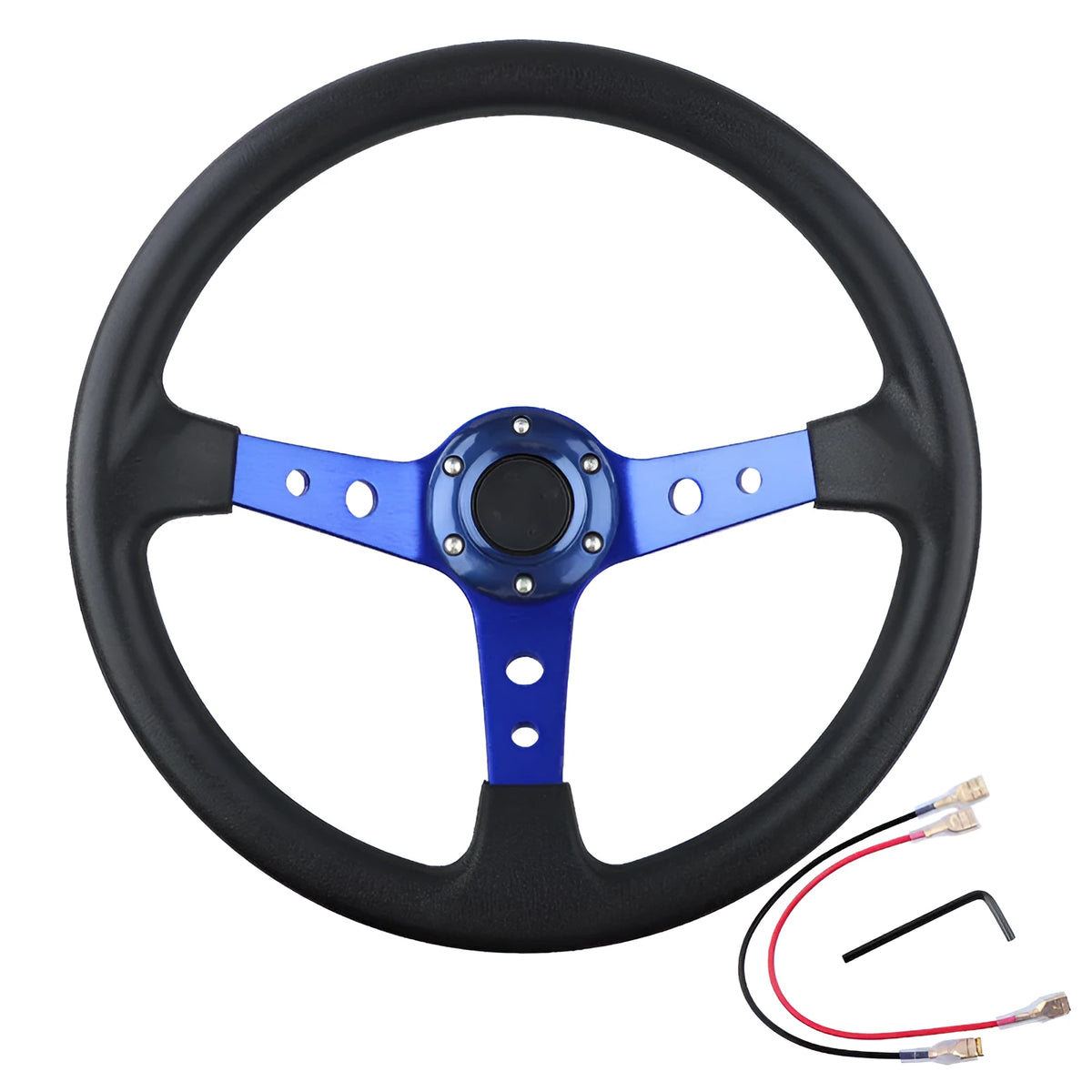 General car modified PU steering wheel in black for 70mm hole spacing fit