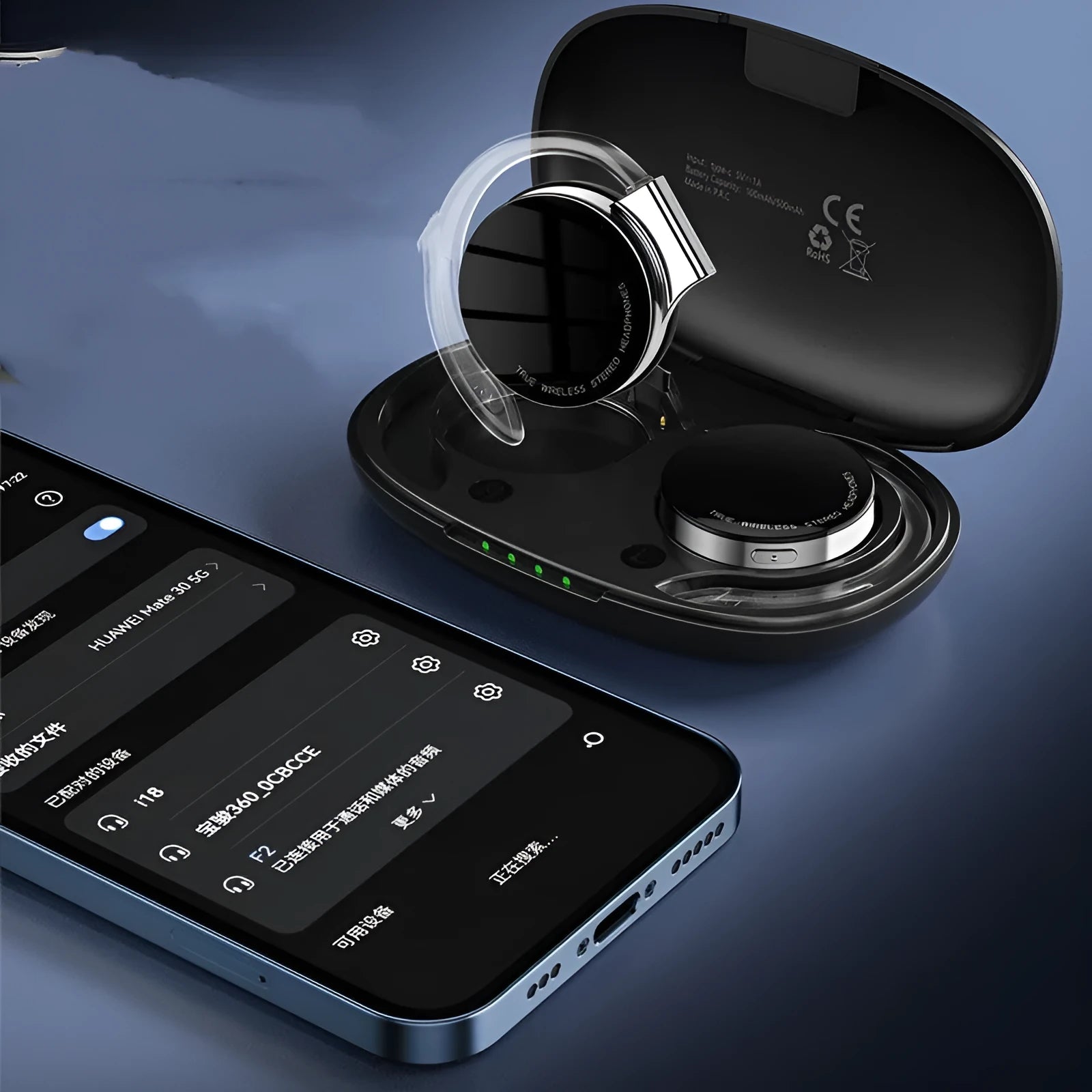 Black and white sports wireless Bluetooth earphones showing ear-plug design