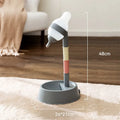 Grey adjustable standing pet water dispenser with detachable pole and ball-tip drinking nozzle