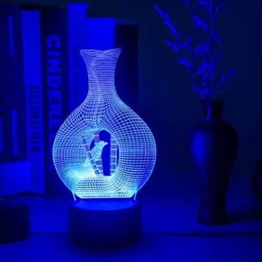 3D acrylic LED night light with colour changing modes and touch button control