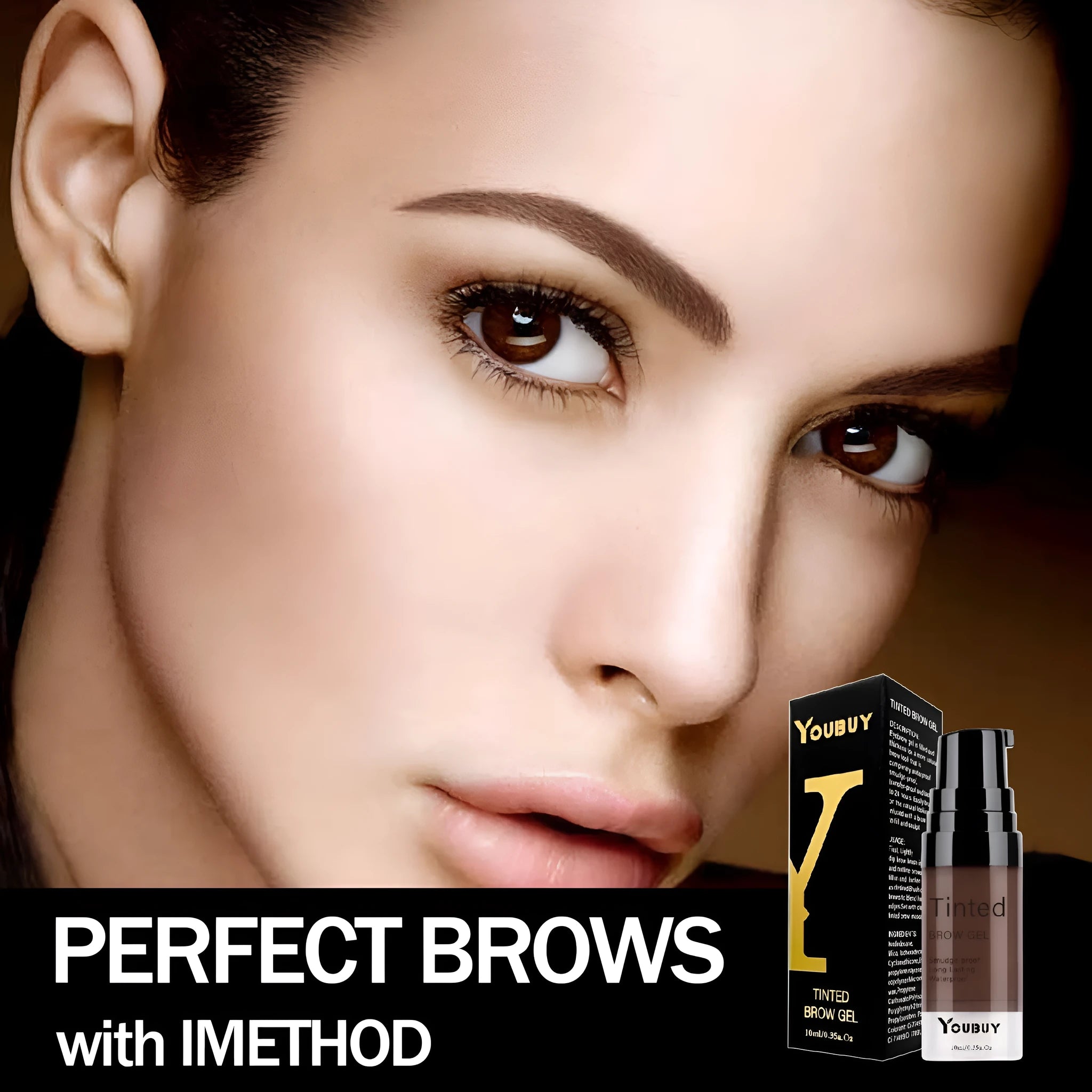 Waterproof quick-drying eyebrow cream pencil in dark grey and golden yellow shades