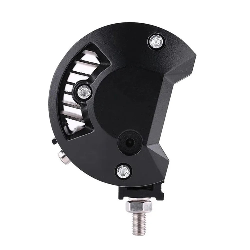 5-inch black LED work lamp for off-road vehicles with aluminum housing and bracket mounting