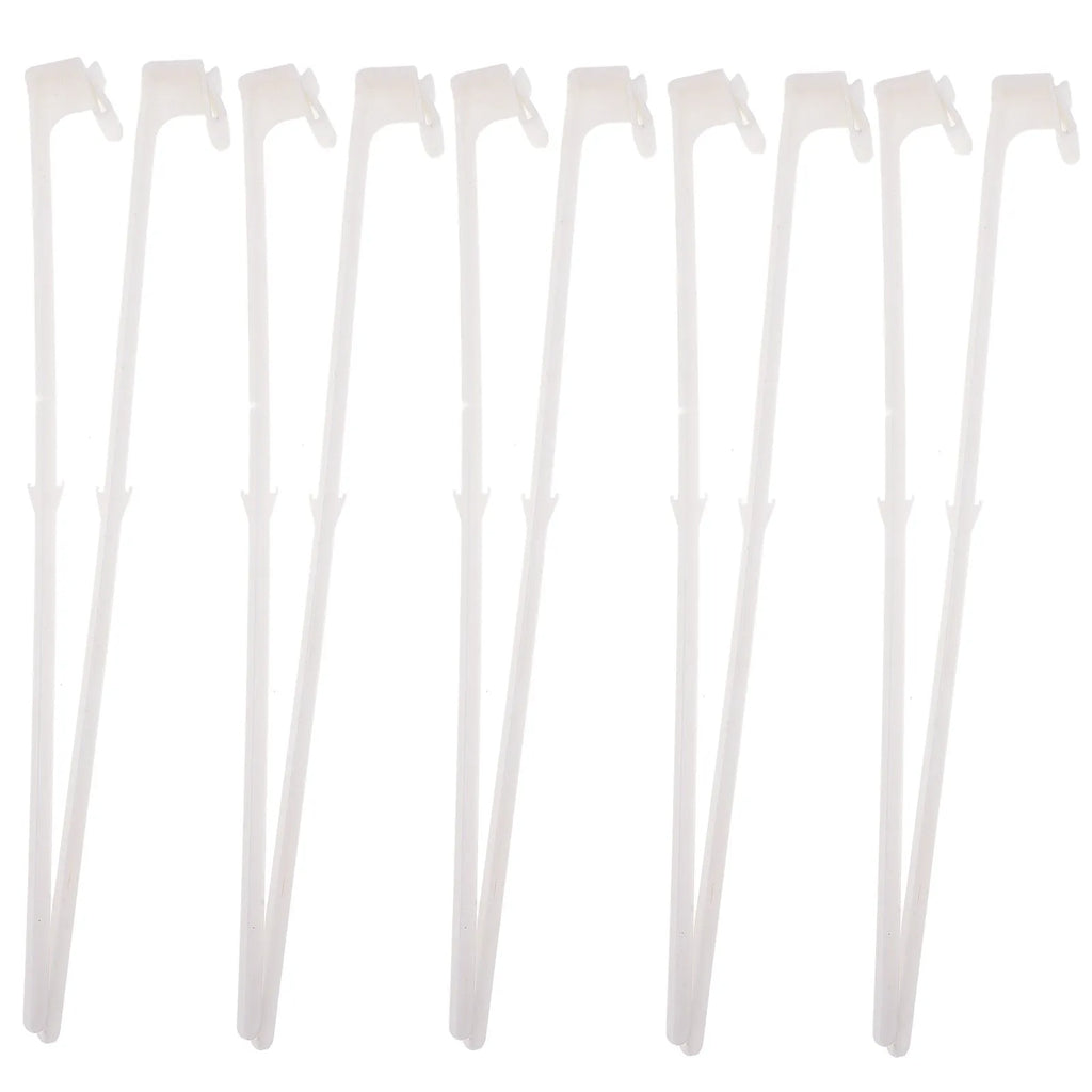 White plastic car window flag bracket set with 10 holders for vehicle flagpole mounting