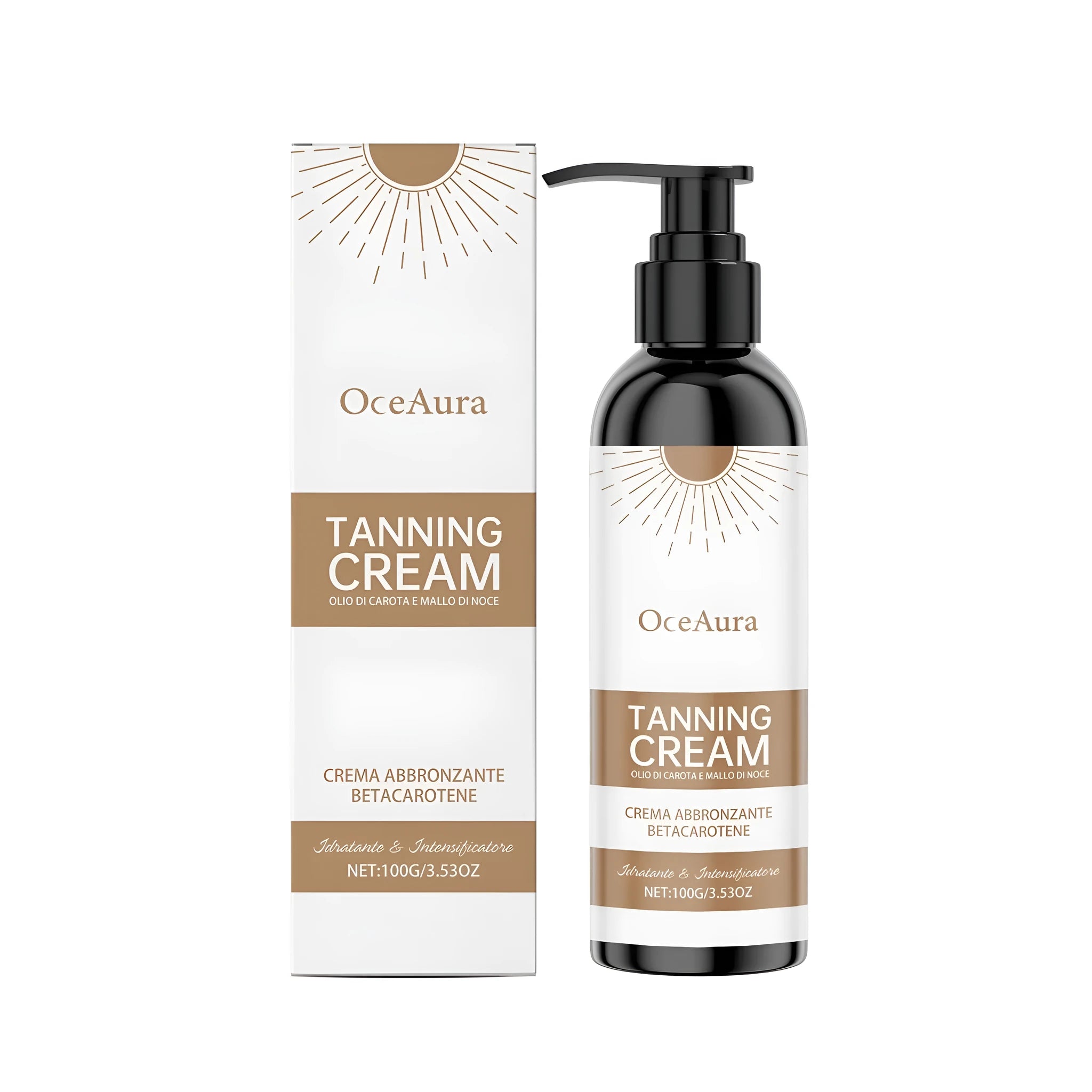 100g tub of moisturising blackening cream with β-carotene and carrot oil